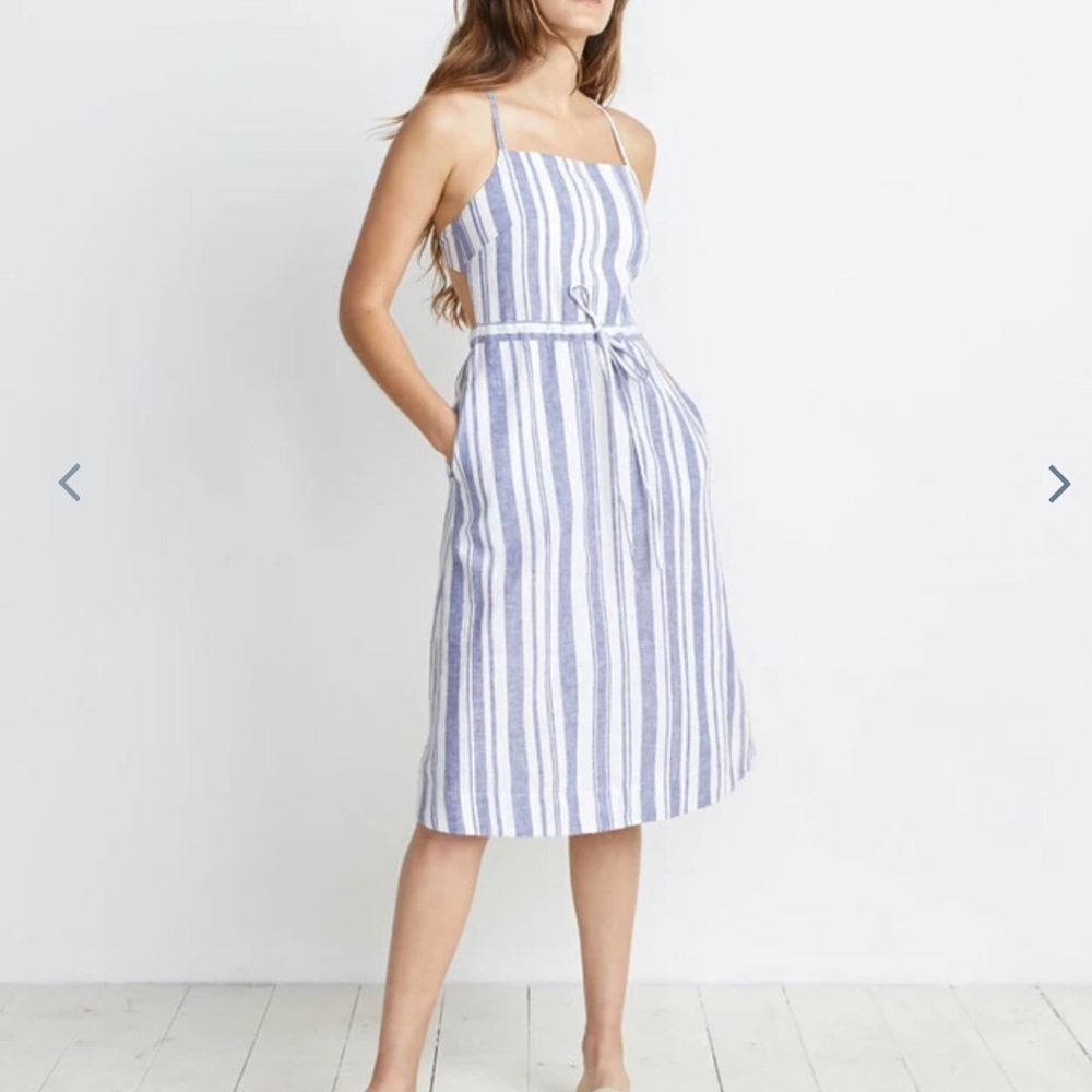 Marine Layer Lily dress in blue/white stripes